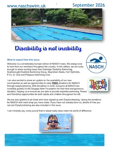 NASCH Newsletter September 2026 front cover.